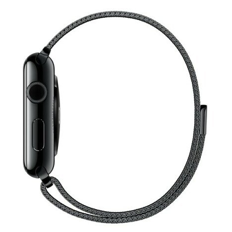 Curea iUni compatibila cu Apple Watch 1/2/3/4/5/6/7, 40mm, Milanese Loop, Otel Inoxidabil, Black