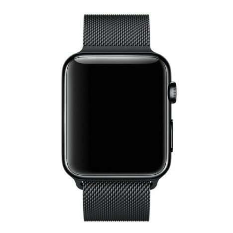 Curea iUni compatibila cu Apple Watch 1/2/3/4/5/6/7, 40mm, Milanese Loop, Otel Inoxidabil, Black