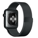 Curea iUni compatibila cu Apple Watch 1/2/3/4/5/6/7, 40mm, Milanese Loop, Otel Inoxidabil, Black